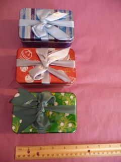 Mini Holiday Gift Box Candy Tins with Bow Hard Tack