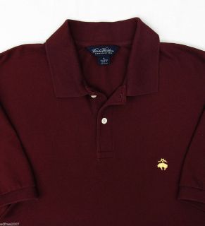 Mens Brooks Brothers Golden Fleece Polo Shirt XL Burgundy Short Sleeve