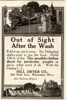 1907 Hill Clothes Dryer Co advertisement   hang your laundry out of