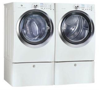 Electrolux White Front Load Washer and Steam Gas Dryer Laundry Set w