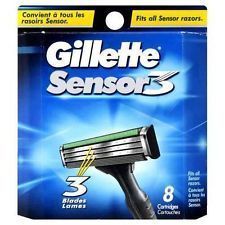 Gillette Sensor3 Razor Blades 8 Cartridges Sensor 3 Fits All Sensor