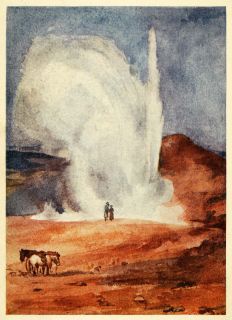 1908 Print Geyser Eruption Iceland Natural History Nature Mary Disney