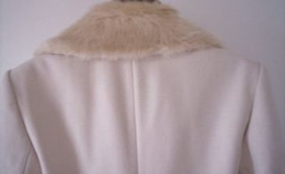 £170 French Connection Cashmere Wool Faux Fur Collar Coat UK 12 BNWT
