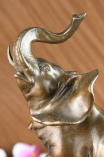 Signed Giambologna Asian Elephant Bronze Animal Sculpture Statue