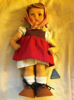 Vintage Goebel Hummel Rubber Doll Bertl Little Shopper 1951 1955