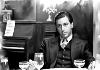 Godfather Al Pacino DVD Portrait Painting Canvas Art Giclee Print