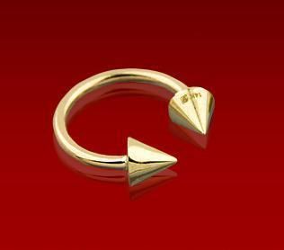 14k Solid Gold Horseshoe Circular Ring Body Jewelry 16g