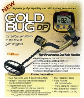 749 Fisher Gold Bug DP Metal Detector with 11 DD Waterproof