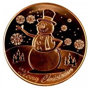  oz AVDP Snowman Merry Christmas Round Excellent for Gift Giving