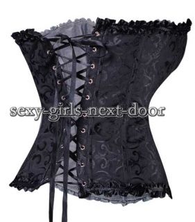 Black Lolita Floral Corset Pinup Size M Bustier Magnificent Sgnd A063