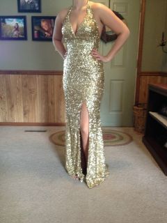 Gold Sequin Sherri Hill Prom Dress