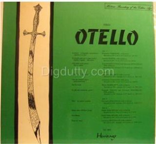 Giuseppe Verdi Otello London UK Vinyl LP Near Mint