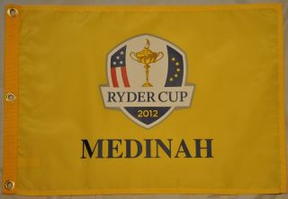 Official Screen Printed golf flag commemorating the 2012 Ryder Cup