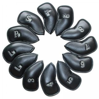  Synthetic leather Golf Iron Head covers set Headcovers silver line