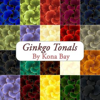 Kona Bay Asian Metallic Ginkgo Tonals 19 Fat Quarters Complete FQ
