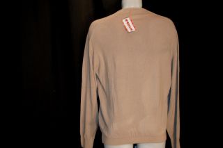 Sz XL New Mens Vtg 60s 70s Taupe McGregor USA V Neck Golf Sweater