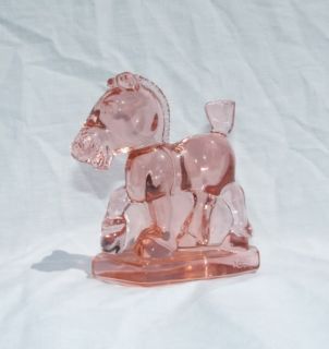 1978 Imperial Glass Heisey Rose Pink Oscar Sparky Plug Horse
