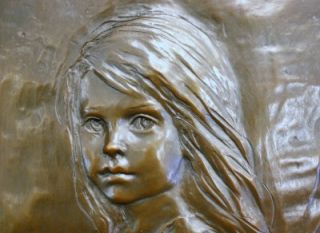 Bronze Plaque of A Young Girl by Glenna Goodacre NoRes