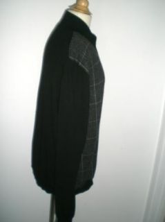 Excellent Glen Lyon Black Plaid Cashmere Zip Cardigan Sweater Jacket
