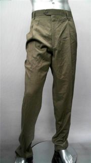 Jos A Bank Gordon Mens 41 Wool Pleated Front Dress Pants Brown Solid