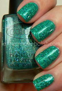 Color Club Holiday Splendor Green Glitter Jelly Holo Holographic Nail