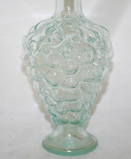 Vintage Glass Decanter Bottle Grapes Circa 1940