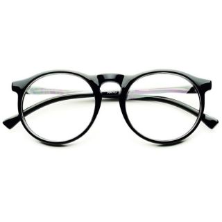  Vintage Style Clear Lens Round Glasses Eyeglasses Black Frames R0401