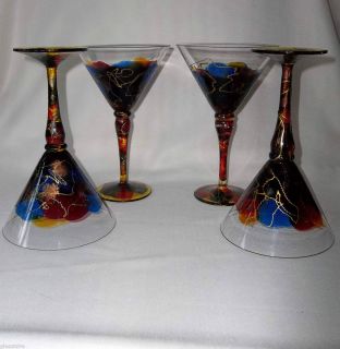 Vintage Stained Glass Mosaic MARTINI Glasses CURTEA STICLARULUI