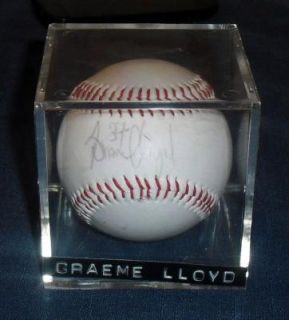 Hand Signed Graeme Lloyd Montreal Expos Baseball w Cube w COA 161012