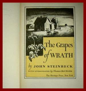 Grapes of Wrath 1940 Heritage Press Thomas Hart Benton Lithographs