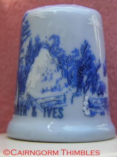 Currier Ives Thimble The Farmers Home Winter