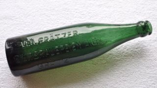 1940s WWII Germany Gratz 3rd Reich Embossed Beautiful Glass Beer