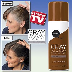 Gray Away Hair Root Concealer Spray Light Brown 15 Oz
