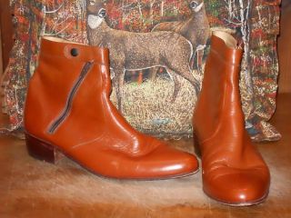 Vtg Mario Degerard Brown Leather Ankle Beatle Boots 12D