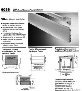 Grass Integrated Drawer Slides 6036 520mm Almond