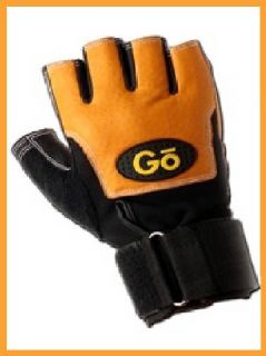 GoFit Gymworks Pro Leather Wrist Wrap Gloves Mens LRG