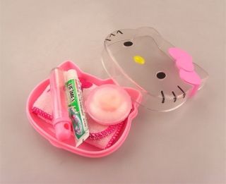 New Hello Kitty Big Soap Dish Toothbrush Towel Toothpaste Bath Set
