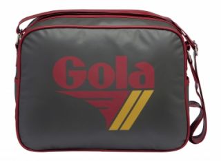 Gola Redford Retro Messenger Bag School Bag Dark Grey Red Mustard BNWT