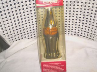 Coca Cola Cracker Barrel Gold Plated Bottle in Original Box