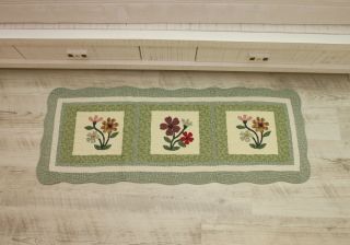 Big Green Flower Floor Long Mat Kitchen Mat Bath Mat New 