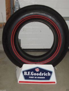 Vintage B F Goodrich Advertising Display Tire with Stand Rubber