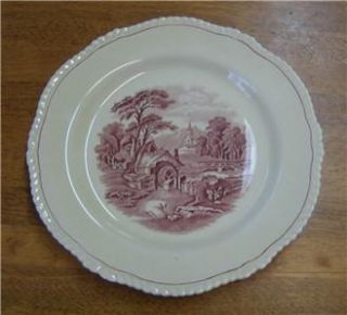  and Sons Vintage Dinner Plate Red Transferware The Grenville