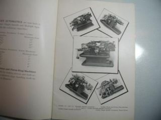 1920 Gridley Automatics List of Parts Turret Lathes Screw Machines