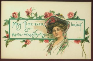 061611 HB Griggs Postcard Time Bring Rose Wreathed Years