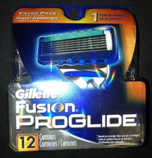 Gillette Fusion Proglide 12 Cartridges Genuine and Brand New