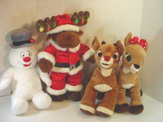Lot of BAB Build A Bear Plush Christmas Rudolph Clarice Frosty Snowman