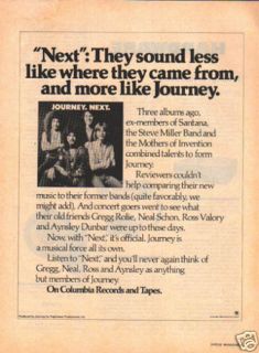 Journey Pinup Ad Gregg Rolie Vtg 70s Band Next Album