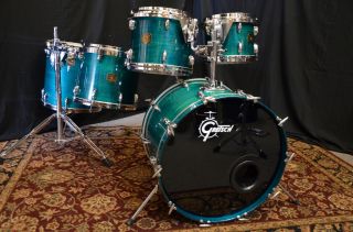 Used Gretsch 1980s Caribbean Blue 5piece Drum Set