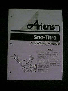 ariens 924 sno thro snowblower snow thrower owner s manual
