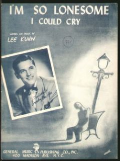  So Lonesome I Could Cry 1946 Gordon MacRae Vintage Sheet Music
